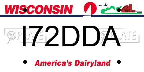 I72DDA Wisconsin License Plate