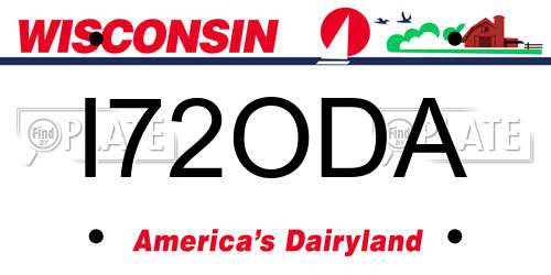 I72ODA Wisconsin License Plate