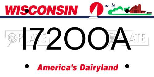 I72OOA Wisconsin License Plate