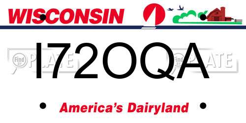 I72OQA Wisconsin License Plate