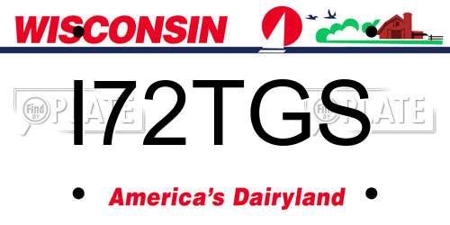I72TGS Wisconsin License Plate