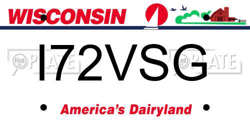 I72VSG Wisconsin License Plate