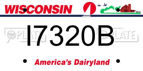 I7320B Wisconsin License Plate