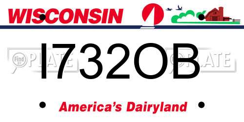 I732OB Wisconsin License Plate