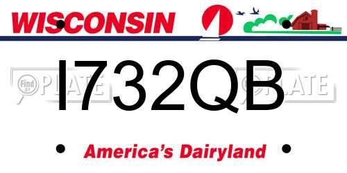I732QB Wisconsin License Plate