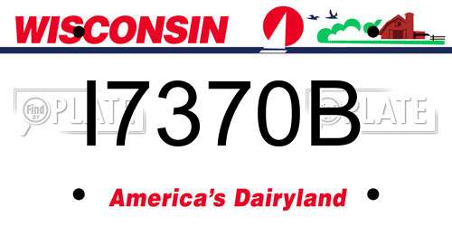 I7370B Wisconsin License Plate