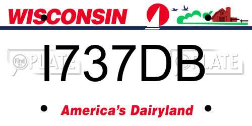 I737DB Wisconsin License Plate