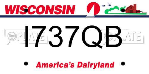 I737QB Wisconsin License Plate