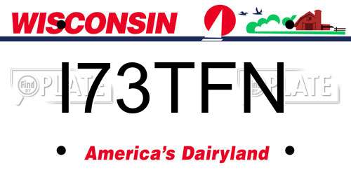I73TFN Wisconsin License Plate