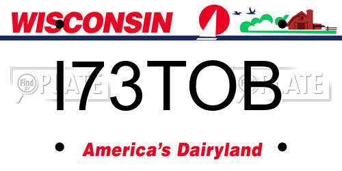 I73TOB Wisconsin License Plate