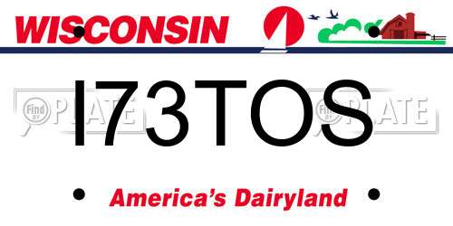 I73TOS Wisconsin License Plate