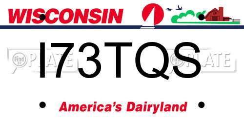 I73TQS Wisconsin License Plate