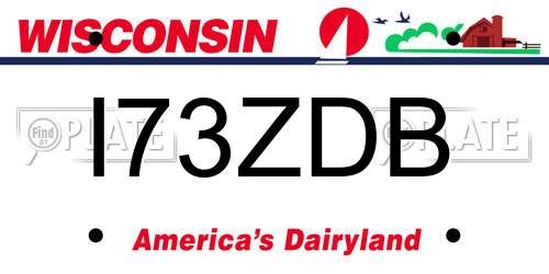 I73ZDB Wisconsin License Plate