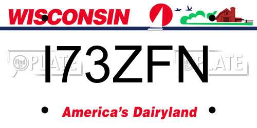 I73ZFN Wisconsin License Plate
