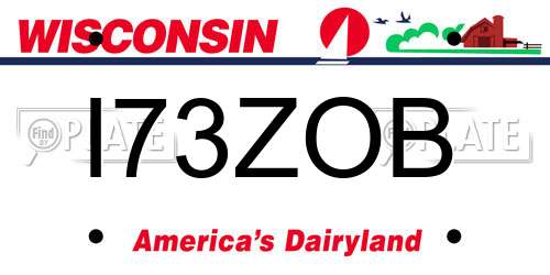 I73ZOB Wisconsin License Plate