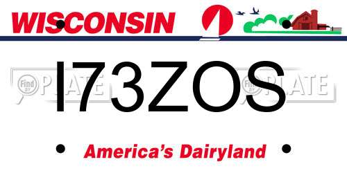 I73ZOS Wisconsin License Plate