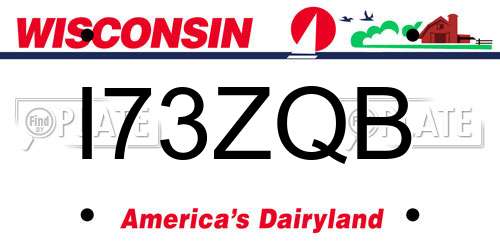 I73ZQB Wisconsin License Plate
