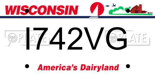 I742VG Wisconsin License Plate