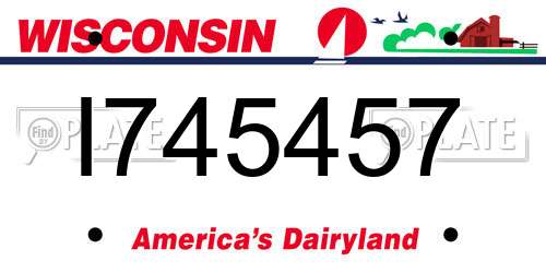 I745457 Wisconsin License Plate