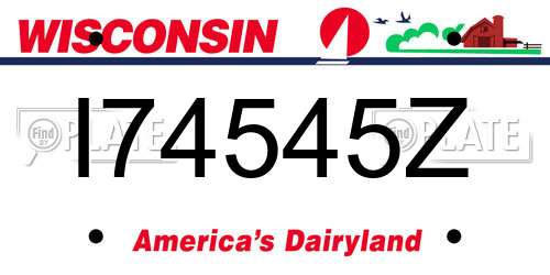 I74545Z Wisconsin License Plate