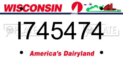 I745474 Wisconsin License Plate