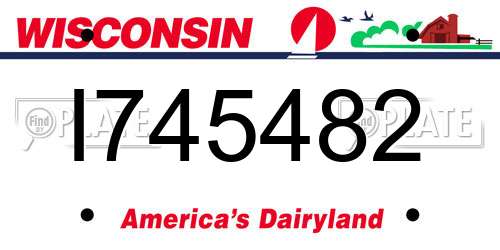 I745482 Wisconsin License Plate