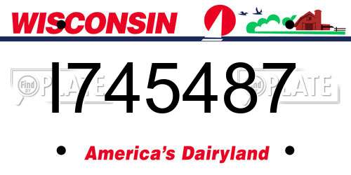 I745487 Wisconsin License Plate