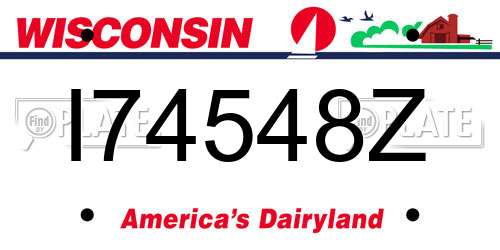 I74548Z Wisconsin License Plate