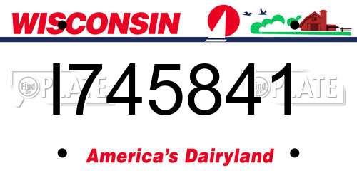 I745841 Wisconsin License Plate