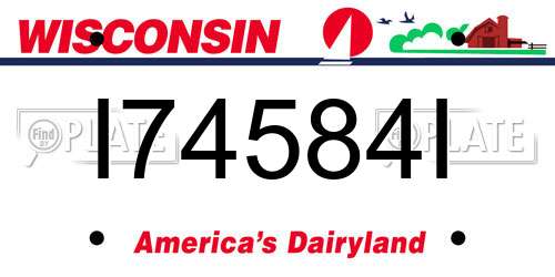 I74584I Wisconsin License Plate