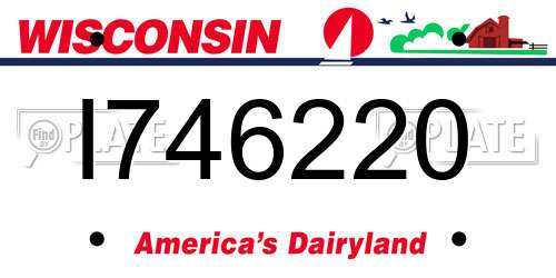 I746220 Wisconsin License Plate