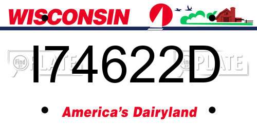I74622D Wisconsin License Plate