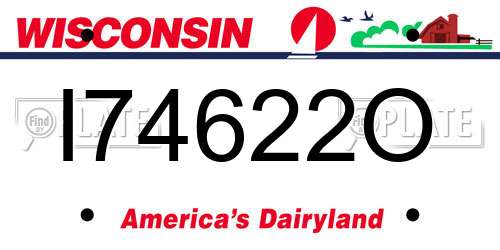 I74622O Wisconsin License Plate