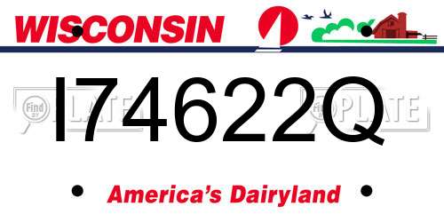 I74622Q Wisconsin License Plate