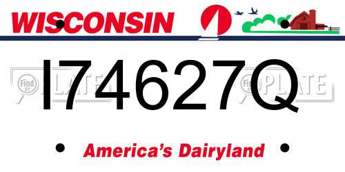 I74627Q Wisconsin License Plate