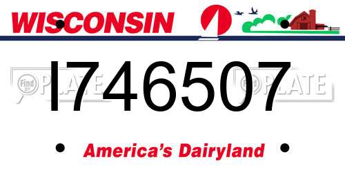 I746507 Wisconsin License Plate