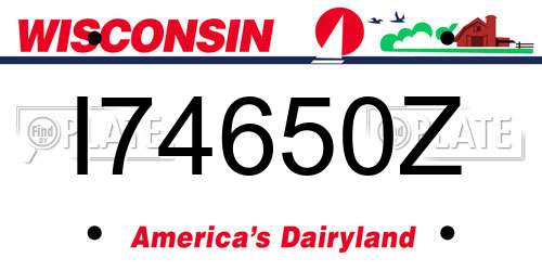 I74650Z Wisconsin License Plate
