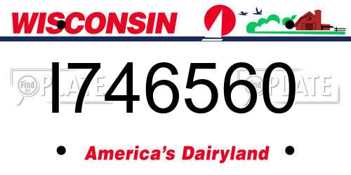 I746560 Wisconsin License Plate