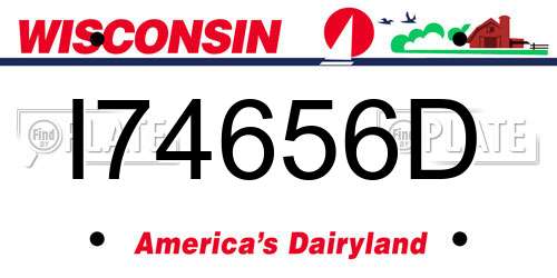 I74656D Wisconsin License Plate