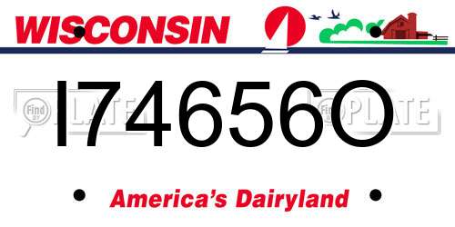 I74656O Wisconsin License Plate