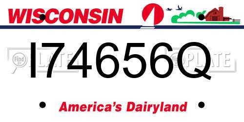 I74656Q Wisconsin License Plate