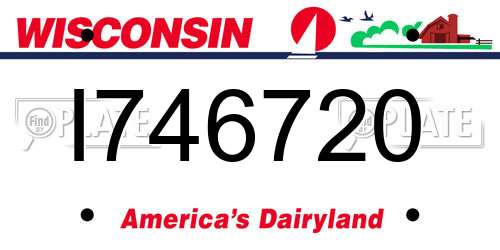 I746720 Wisconsin License Plate