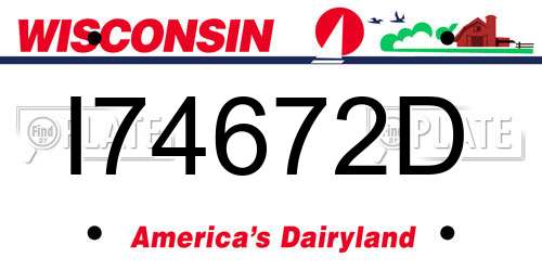 I74672D Wisconsin License Plate