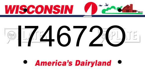 I74672O Wisconsin License Plate