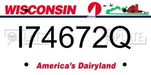I74672Q Wisconsin License Plate