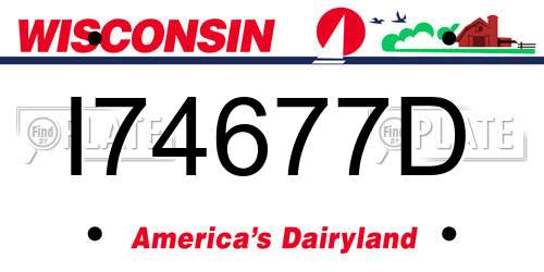 I74677D Wisconsin License Plate