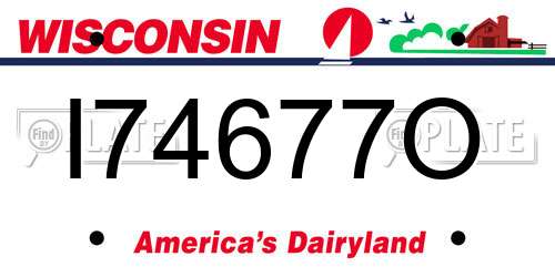 I74677O Wisconsin License Plate