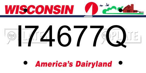 I74677Q Wisconsin License Plate