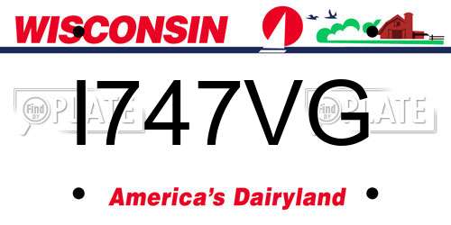 I747VG Wisconsin License Plate