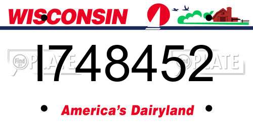 I748452 Wisconsin License Plate